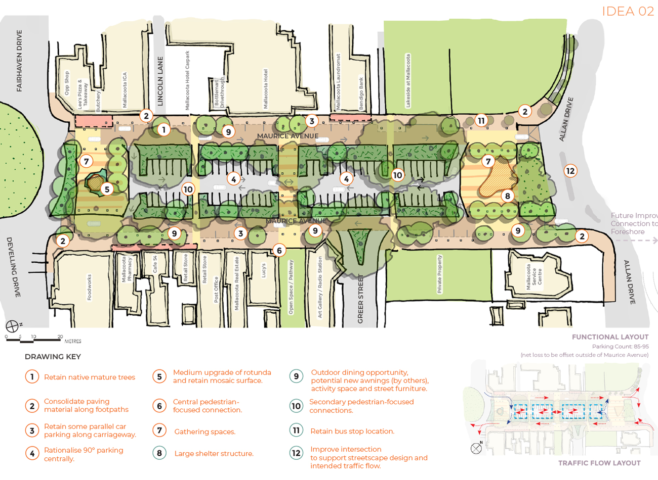 Mallacoota Streetscape Upgrade by Mesh Landscape Architecture Synthesis Idea 2